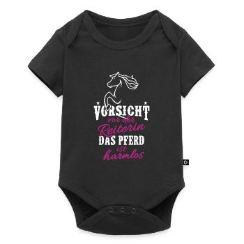 VORSICHT VOR DER REITERIN DAS PFERD IST HARMLOS - Baby Premium Kurzarmbody - Schwarz - Vorne