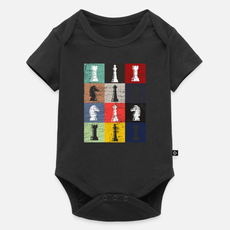 Pièces d'échecs - Body à manches courtes Premium Bébé - noir