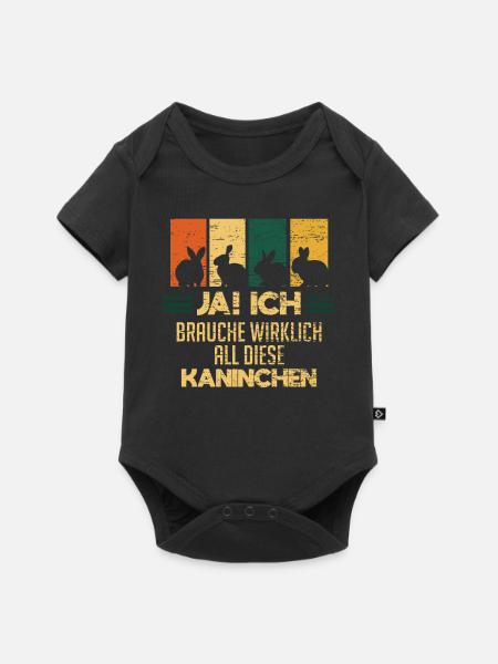 Kaninchen Kaninchenzüchter Hase - Baby Premium Kurzarmbody - Schwarz