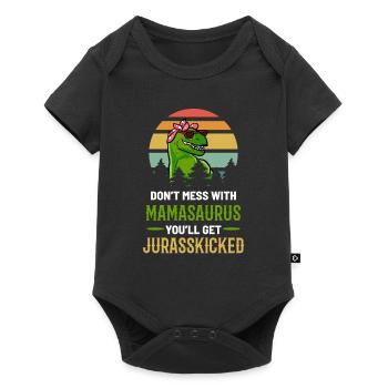 Mamasaurus Muttertag - Baby Premium Kurzarmbody - Schwarz - Vorne
