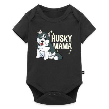 Husky Mama Hundebesitzerin Geschenk - Baby Premium Kurzarmbody - Schwarz - Vorne