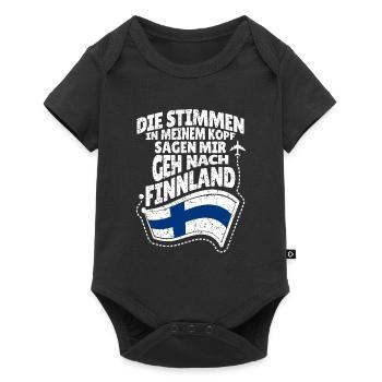 Finnland - Baby Premium Kurzarmbody - Schwarz - Vorne