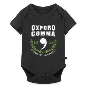 Police de grammaire Oxford Comma Appreciation Society - Body à manches courtes Premium Bébé - noir - Devant