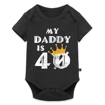 Papa anniversaire - Body à manches courtes Premium Bébé - noir - Devant