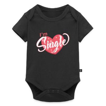 I´m single with heart, ready for flirts - Baby Premium short-sleeve bodysuit - black - Front