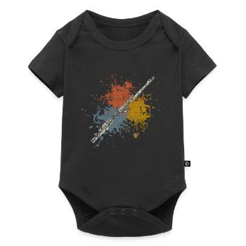 Flûte transversale retro - Body à manches courtes Premium Bébé - noir - Devant