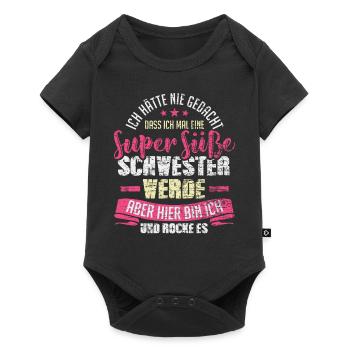 Süße Schwester - Baby Premium Kurzarmbody - Schwarz - Vorne