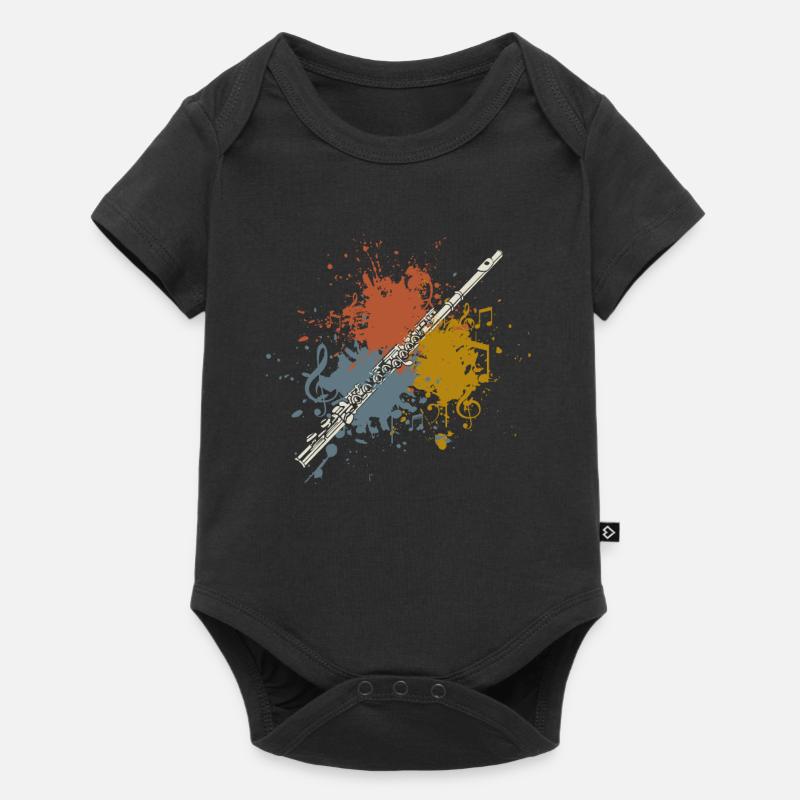 Querflöte retro - Baby Premium Kurzarmbody - Schwarz