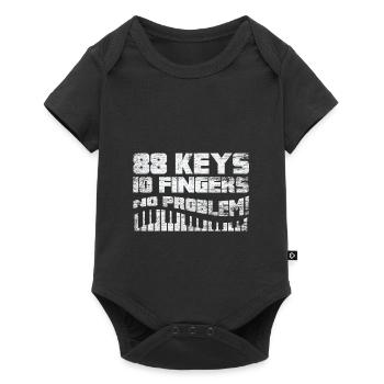 Klavier - Baby Premium Kurzarmbody - Schwarz - Vorne