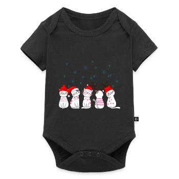 Cute Christmas Cats - Baby Premium short-sleeve bodysuit - black - Front