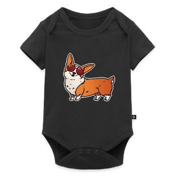 Cooler Corgi - Baby Premium Kurzarmbody - Schwarz - Vorne