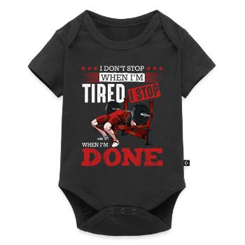 body builder - Baby Premium short-sleeve bodysuit - black - Front