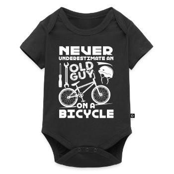 Never Underestimate An Old Guy On A Bicycle - Baby Premium short-sleeve bodysuit - black - Front