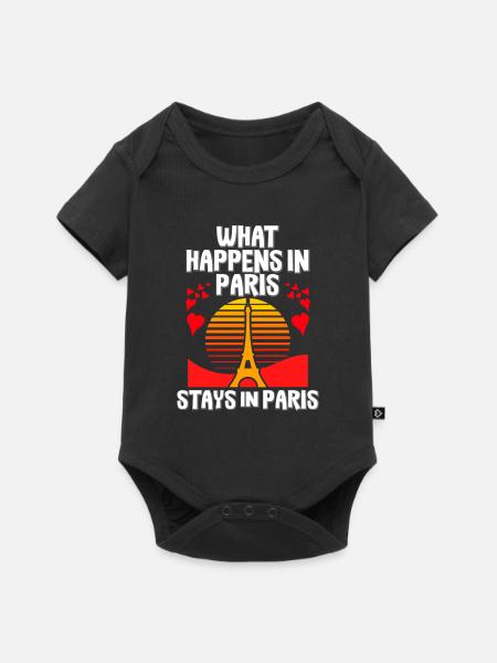 Paris - Baby Premium Kurzarmbody - Schwarz