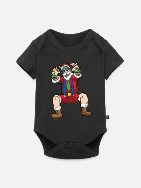 HIPSTER SANTA CLAUS - Baby Premium Kurzarmbody - Schwarz