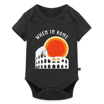 Sonnenuntergang über das Kolosseum - Baby Premium Kurzarmbody - Schwarz - Vorne