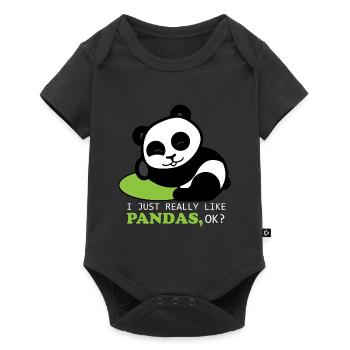 panda - Baby Premium short-sleeve bodysuit - black - Front