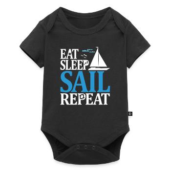 Sailing - Eat Sleep Sail Repeat Design for sailors - Baby Premium short-sleeve bodysuit - black - Front
