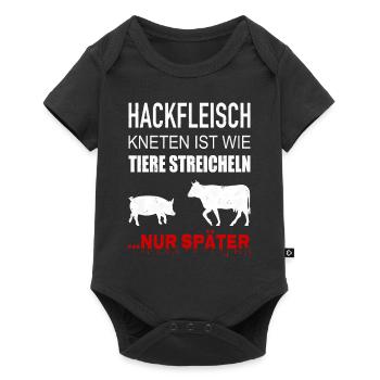 Kneading minced meat is like caressing animals - Baby Premium short-sleeve bodysuit - black - Front