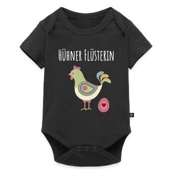 Hühner Flüsterin - Hühner Flüsterer Landwirtin - Baby Premium Kurzarmbody - Schwarz - Vorne