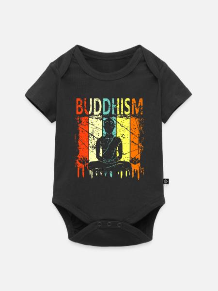 Buddhismus - Baby Premium Kurzarmbody - Schwarz