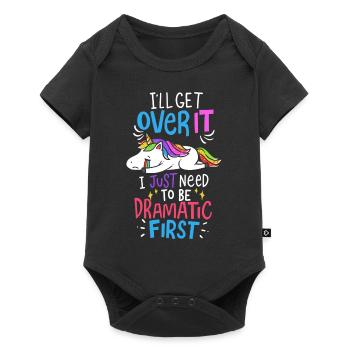 Unicorn Dramatic - Baby Premium short-sleeve bodysuit - black - Front