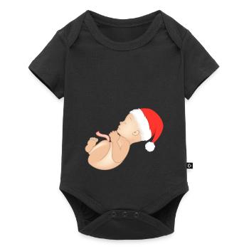 Noël grossesse enceinte ventre de bébé - Body à manches courtes Premium Bébé - noir - Devant