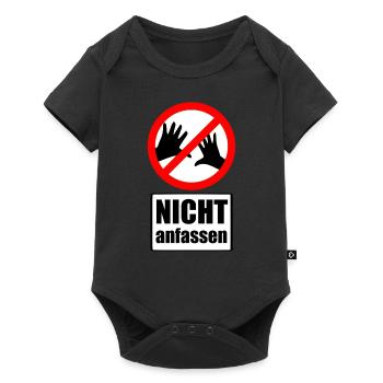 Nicht anfassen - Verkehrsschild - fun4m3 - Baby Premium Kurzarmbody - Schwarz - Vorne
