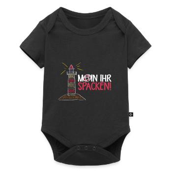 Moin Ihr Spacken Plattdeutsch Begrüßung - Baby Premium Kurzarmbody - Schwarz - Vorne
