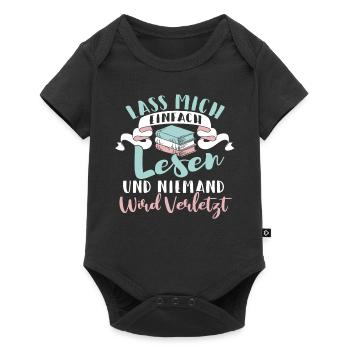 Lesen Buch Bücher Lustig Spruch Geschenk - Baby Premium Kurzarmbody - Schwarz - Vorne