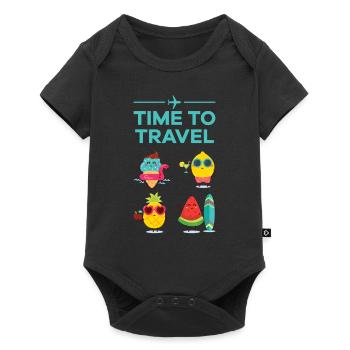 Time to travel Fruits and fruit on the road - Baby Premium short-sleeve bodysuit - black - Front