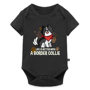 Border Collie Drôle de cadeau chien - Body à manches courtes Premium Bébé - noir - Devant