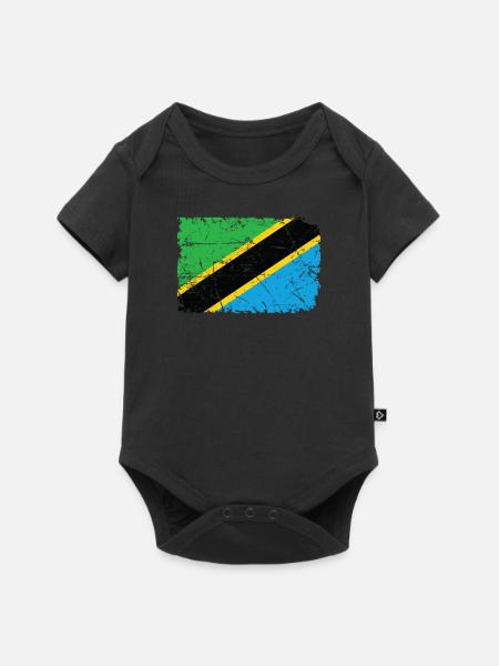 Tansania - Baby Premium Kurzarmbody - Schwarz