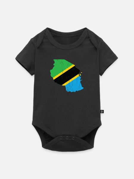 Tansania - Baby Premium Kurzarmbody - Schwarz