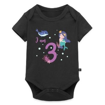 Mermaid i'm 3 third birthday - Baby Premium short-sleeve bodysuit - black - Front