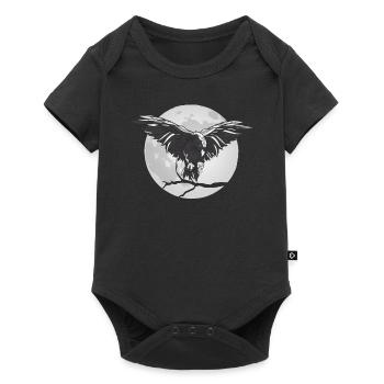 Raven crow in the full moon - Baby Premium short-sleeve bodysuit - black - Front