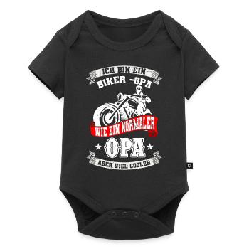 Biker Opa wie normaler Opa aber viel cooler - Baby Premium Kurzarmbody - Schwarz - Vorne