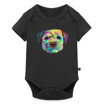 Border Terrier chien cadeau - Body à manches courtes Premium Bébé - noir - Devant