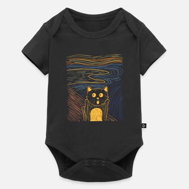 Le chat de la peinture de chat parodie - Body à manches courtes Premium Bébé - noir