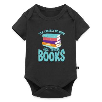 Bücher - Baby Premium Kurzarmbody - Schwarz - Vorne