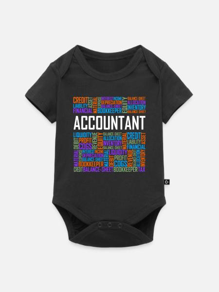 Buchhalter-Wörter - Baby Premium Kurzarmbody - Schwarz