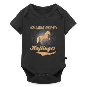 Haflinger Pferde Pferd Ich Liebe Meinen Haflinger - Baby Premium Kurzarmbody - Schwarz - Vorne