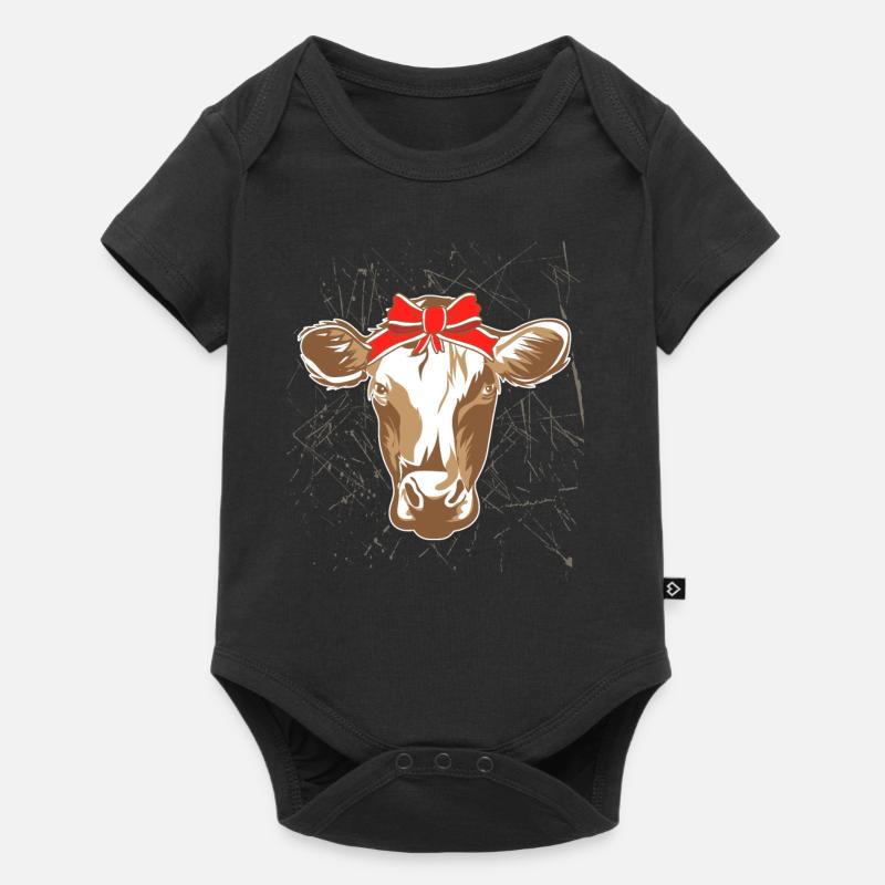 Kuh Halstuch - Baby Premium Kurzarmbody - Schwarz
