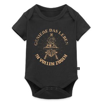 Eisenbahn Wortspiel - Baby Premium Kurzarmbody - Schwarz - Vorne