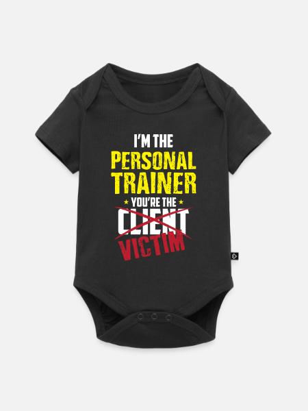 Fitnesstrainer Trainer Motivation - Baby Premium Kurzarmbody - Schwarz