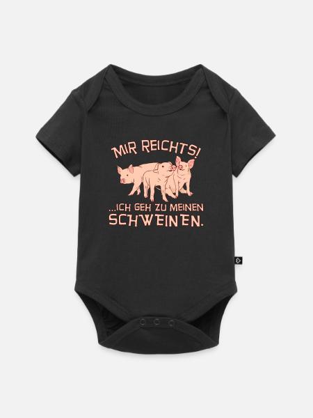 Mir reichts ich geh zu meinen Schweinen - Baby Premium Kurzarmbody - Schwarz