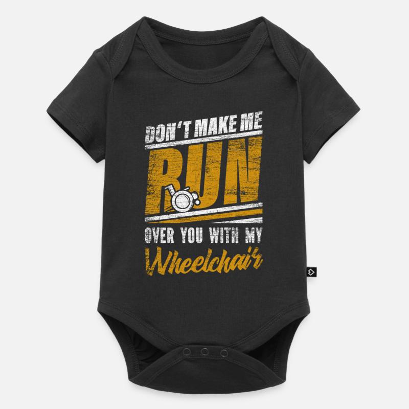 Rollstuhl - Baby Premium Kurzarmbody - Schwarz
