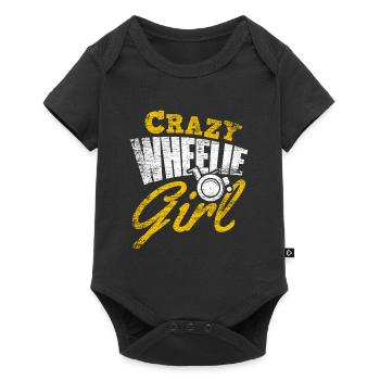 Fille en fauteuil roulant - Body à manches courtes Premium Bébé - noir - Devant