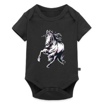 Great horse rides wild horse in watercolor style - Baby Premium short-sleeve bodysuit - black - Front