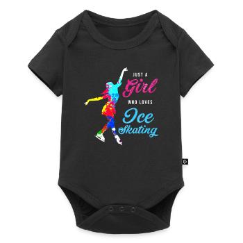 Patineuse patineuse patineur - Body à manches courtes Premium Bébé - noir - Devant